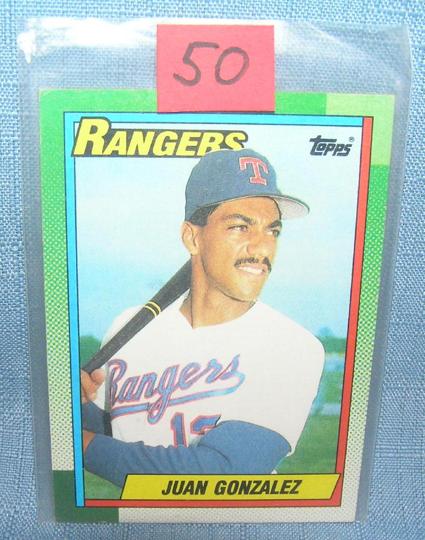 Juan Gonzalez rookie baseball card: Juan Gonzalez rookie baseball card