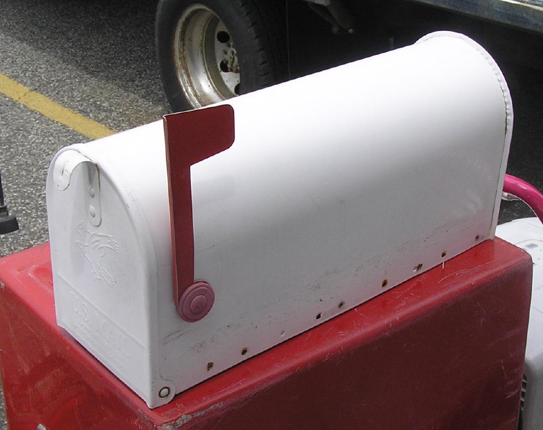 Eagle decorated US mail box: Eagle decorated US mail box, moving and storage co. seized merchandise est. value $30.00-$35.00