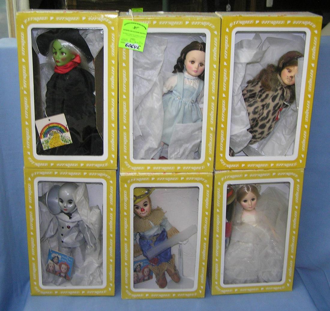 Wizard of Oz 12 inch doll set by Effanbee: Wizard of Oz 12 inch doll set by Effanbee includes Dorothy, Wicked Witch, The Good Witch, Tin Man, Scare Crow and Cowardly Lion est. value $250.00-$300.00