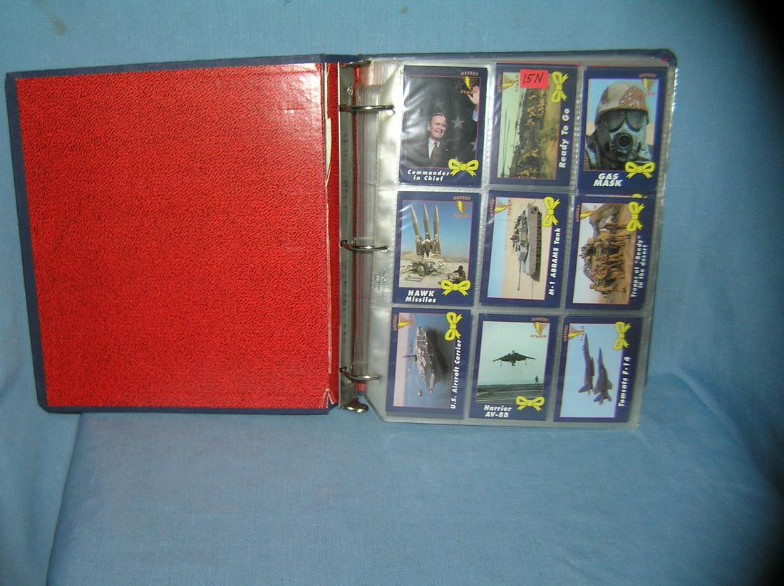 Desert Storm and Desert Shield military cards: Huge collection of Desert Storm and Desert Shield nonsports military cards, huge collection with display pages and binder est. value $125.00-$150.00