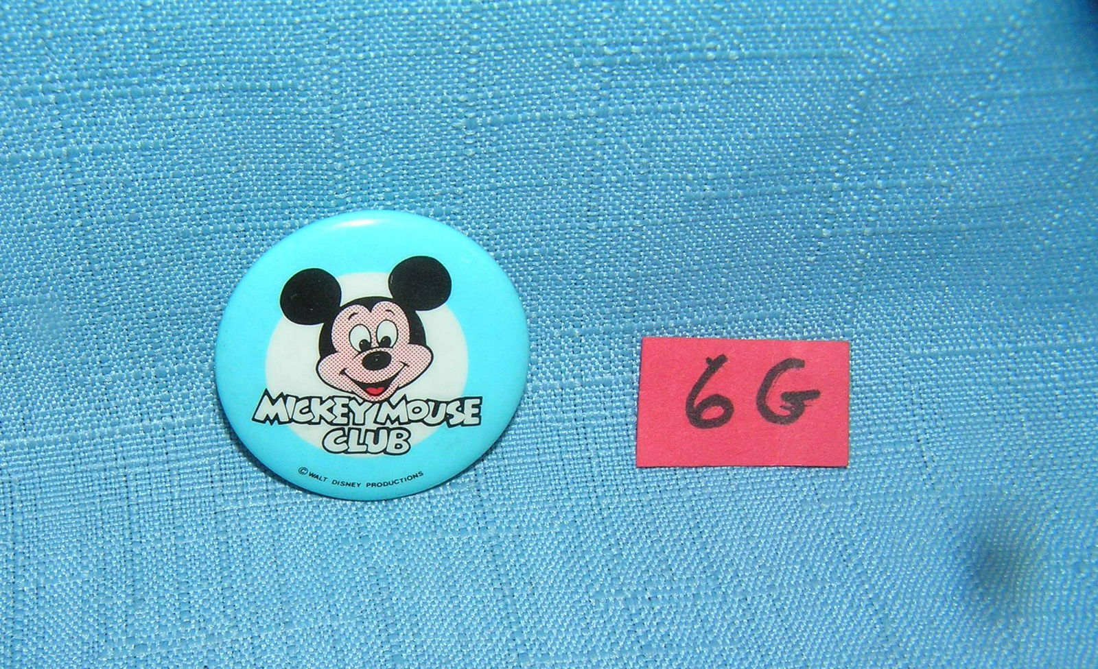 Mickey Mouse Club pictural pin back button: Mickey Mouse Club pictural pin back button, Walt Disney Productions est. value $15.00-$20.00