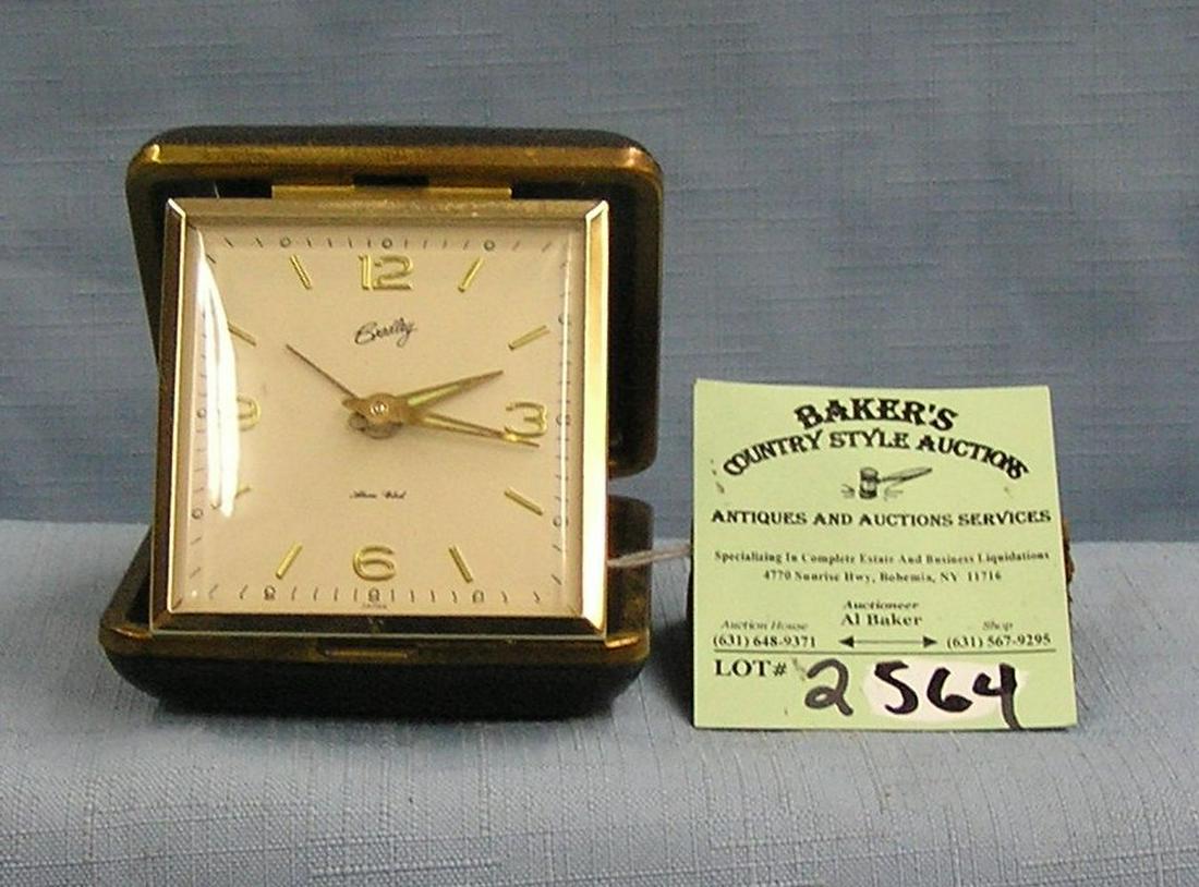 Vintage Bradley travel alarm clock with box: Vintage Bradley travel alarm clock with original box est. value $35.00-$40.00
