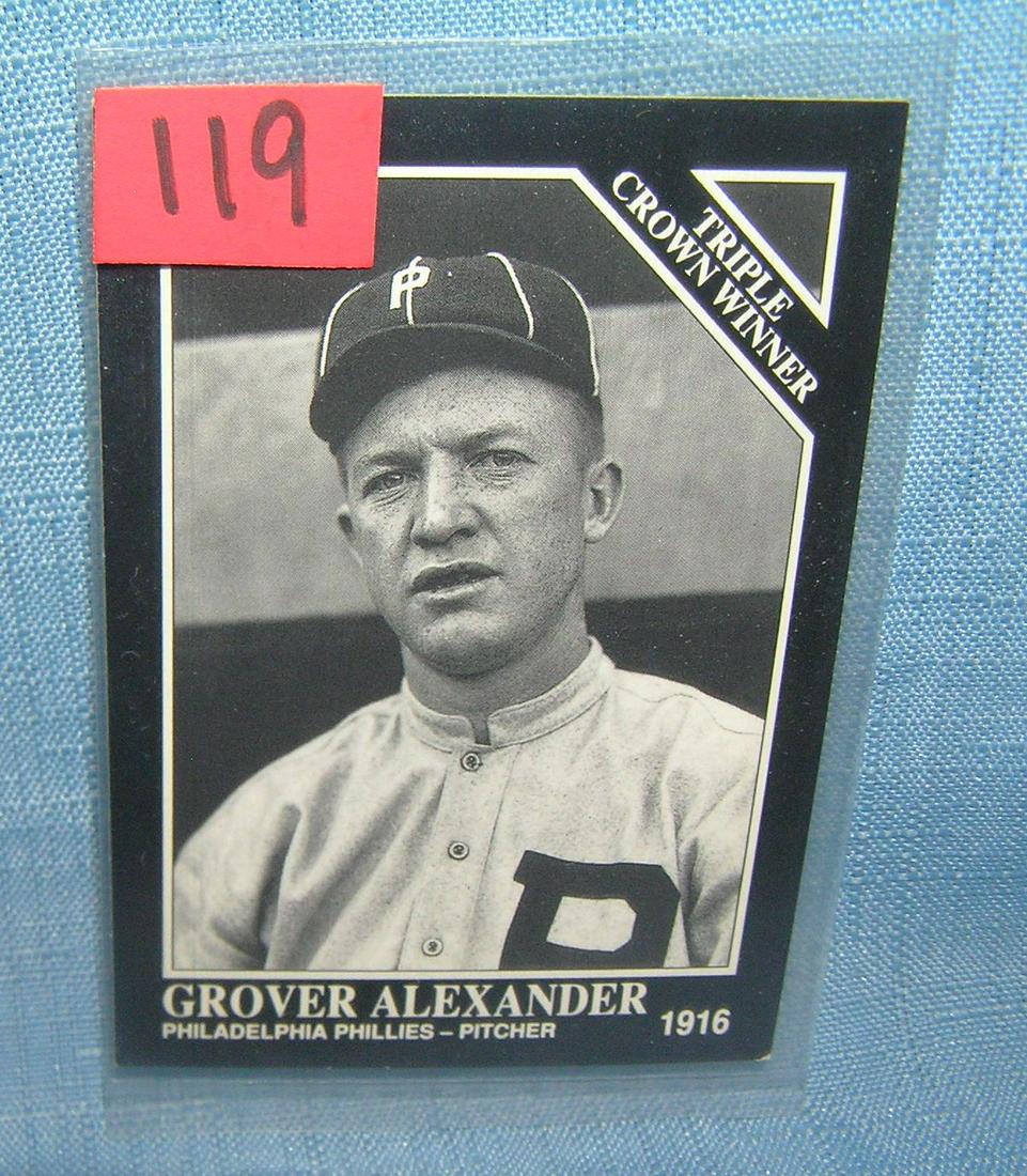 Grover Alexander all star baseball card: Grover Alexander all star baseball card from the Sporting News collection est. value $25.00-$30.00