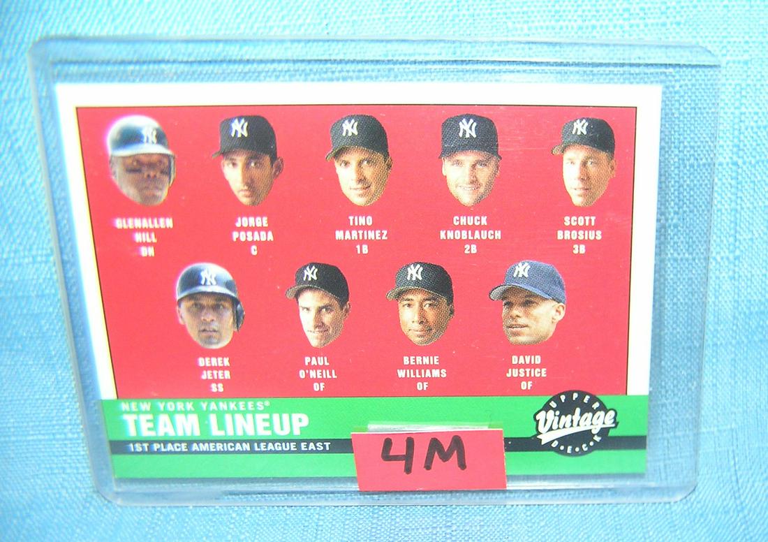 Derek Jeter and the NY Yankees all star baseball card: Vintage Derek Jeter and the NY Yankees all star baseball card est. value $25.00-$30.00