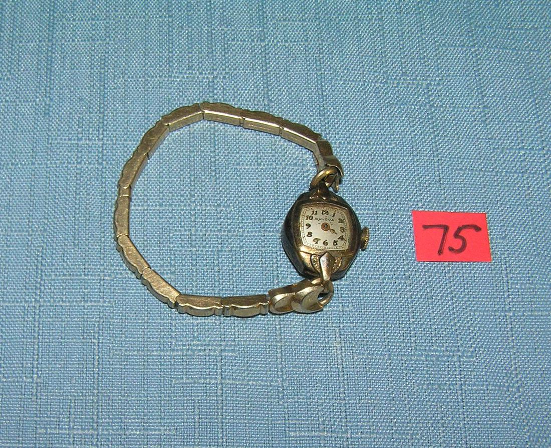 Bulova 10K gold plated ladies' wrist watch: Bulova 10K gold plated ladies' wrist watch, early est. value $40.00-$50.00