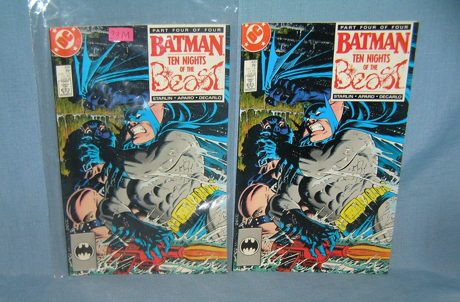 Pair of vintage Batman comic books: Pair of vintage Batman comic books mint old dealer store stock never distributed est. value $30.00-$35.00
