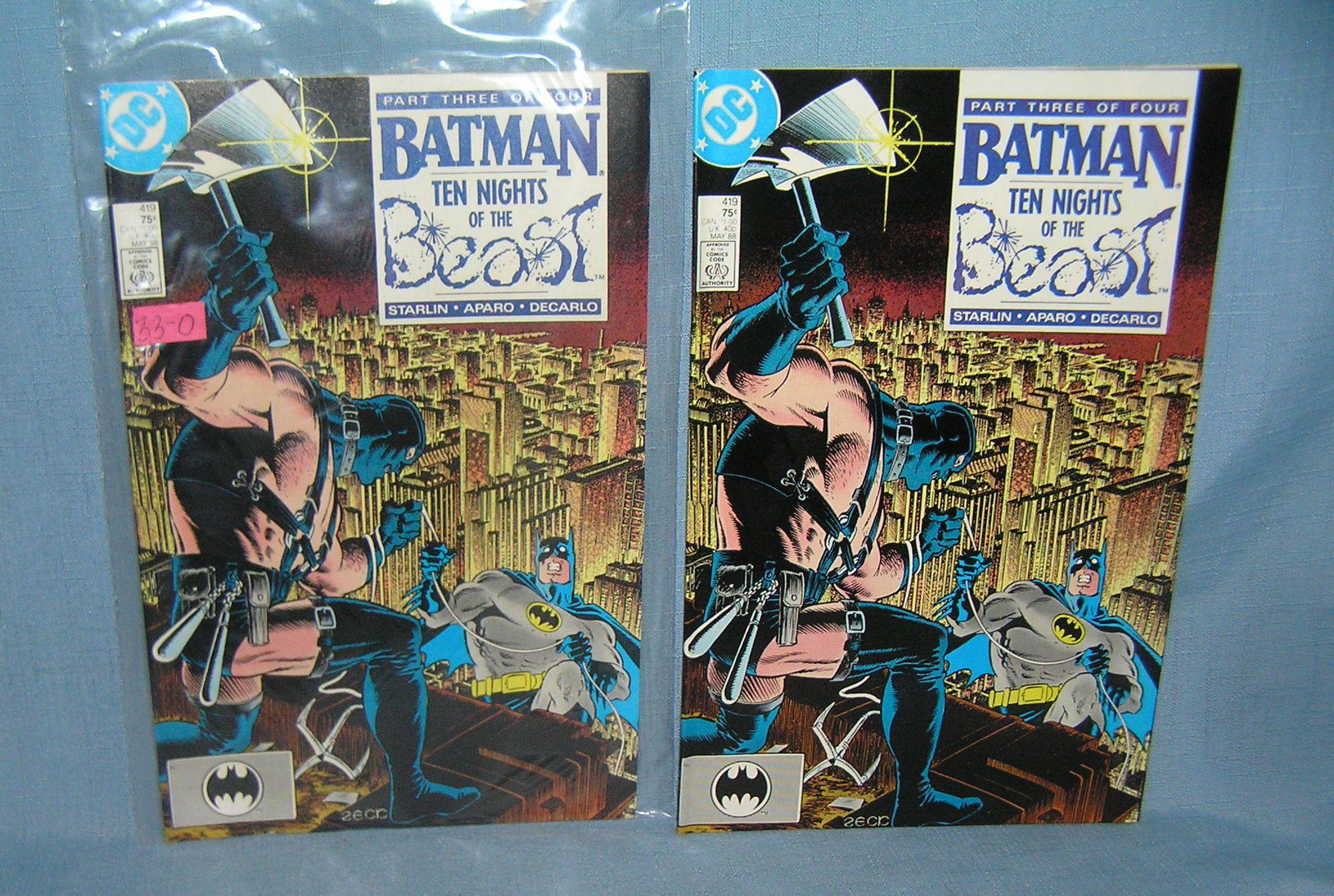 Pair of vintage Batman comic books: Pair of vintage Batman comic books mint old dealer store stock never distributed est. value $30.00-$35.00