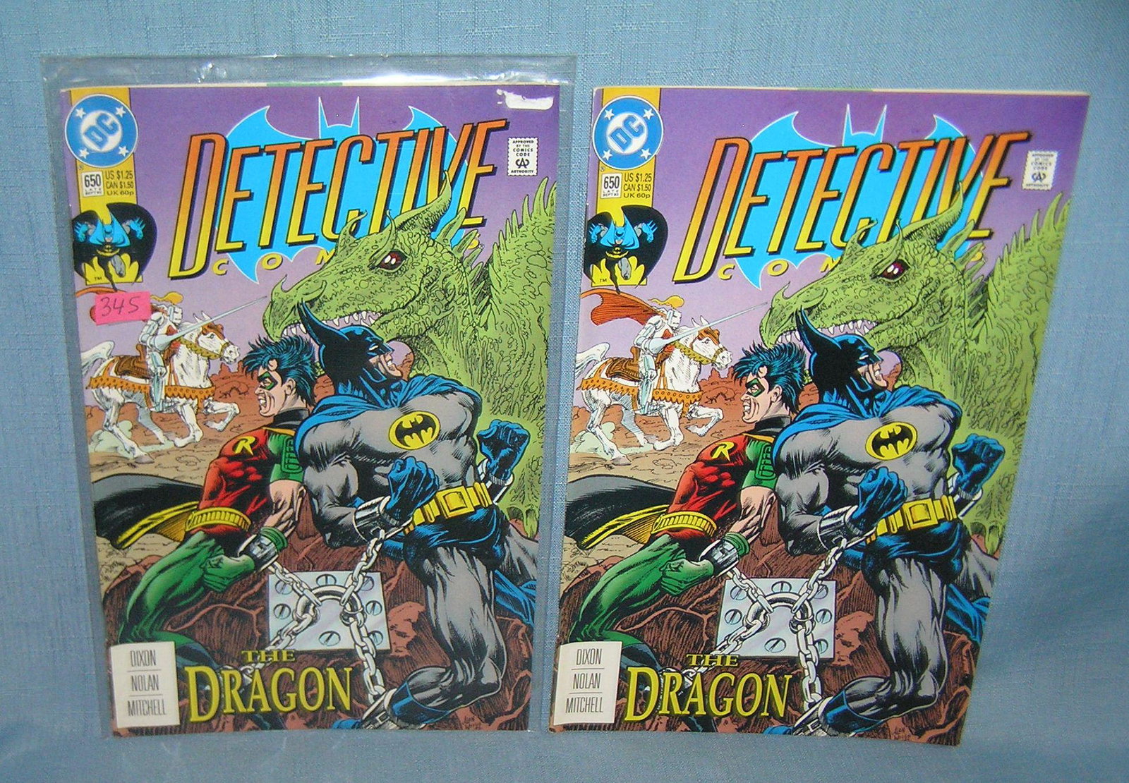 Pair of vintage Batman comic books: Pair of vintage Batman comic books mint old dealer store stock never distributed est. value $30.00-$35.00