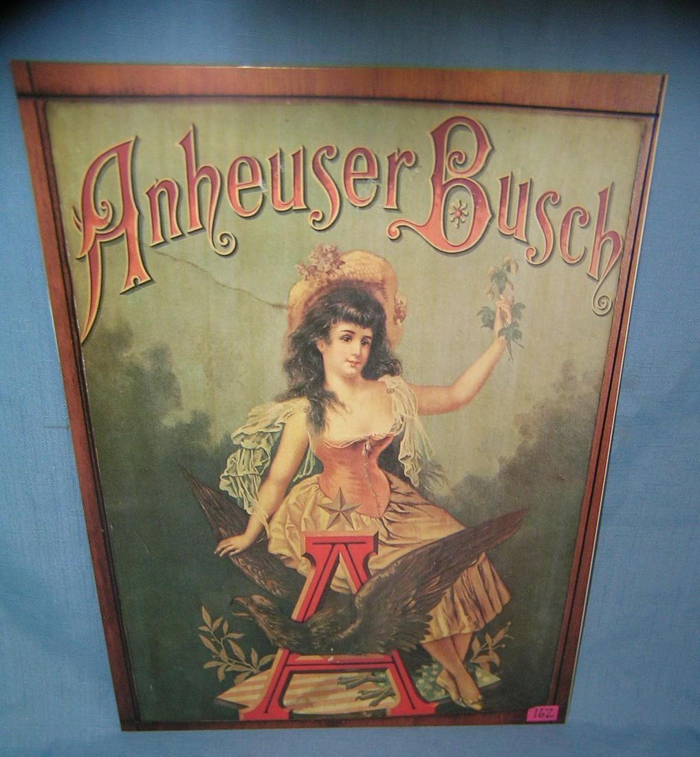 Anhueser Busch retro style advertising sign: Anhueser Busch retro style advertising sign est. value $40.00-$50.00