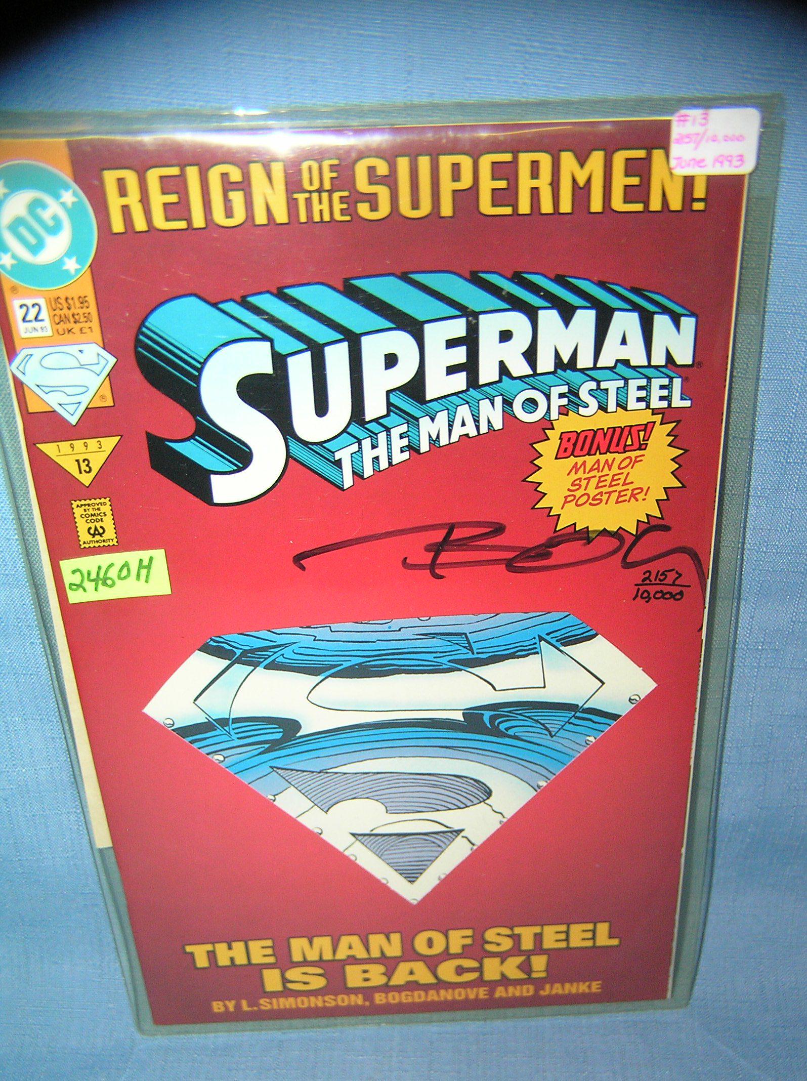 Superman the man of steel NO.22: Superman the man of steel NO.22 signed and numbered John Bogdanove with COA dated 1993 est. value $40.00-$50.00