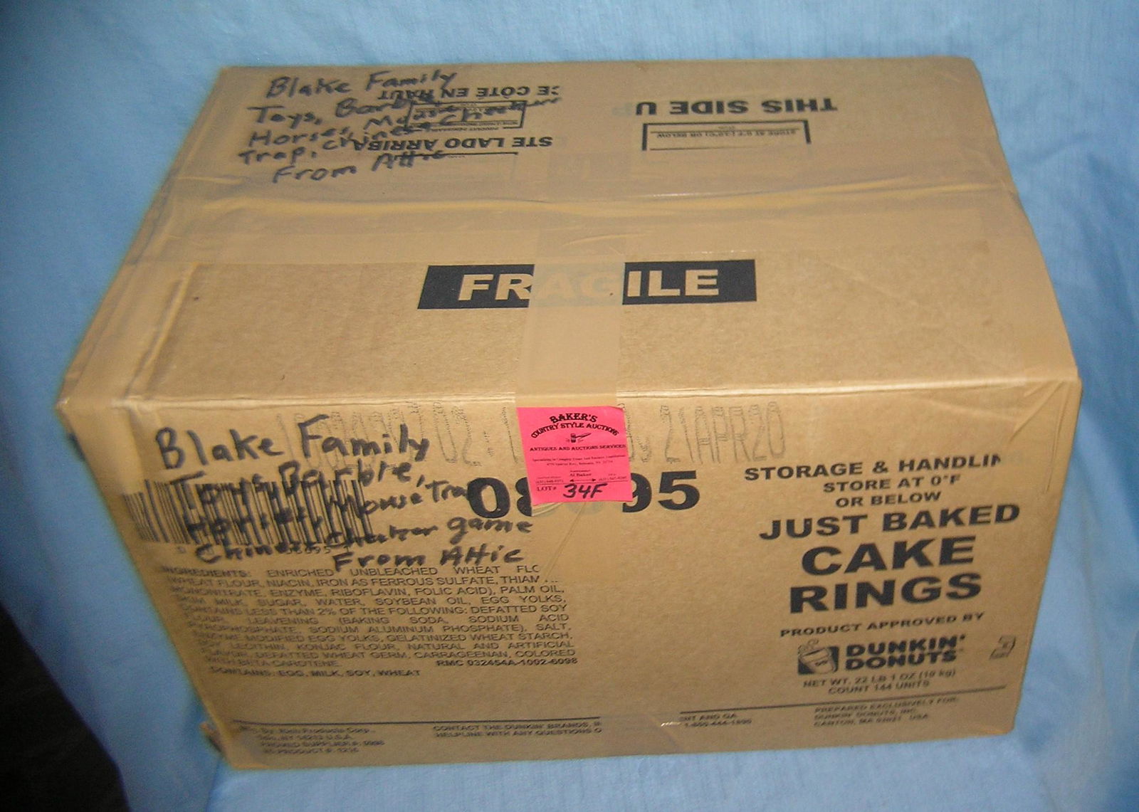 Moving and Storage Company mystery box lot: Moving and Storage Company mystery box lot marked Blake Family toys, Barbie, horses, Mouse Trap, Chinese Checkers large box full part of a moving and storage company seized or unclaimed merchandise gr
