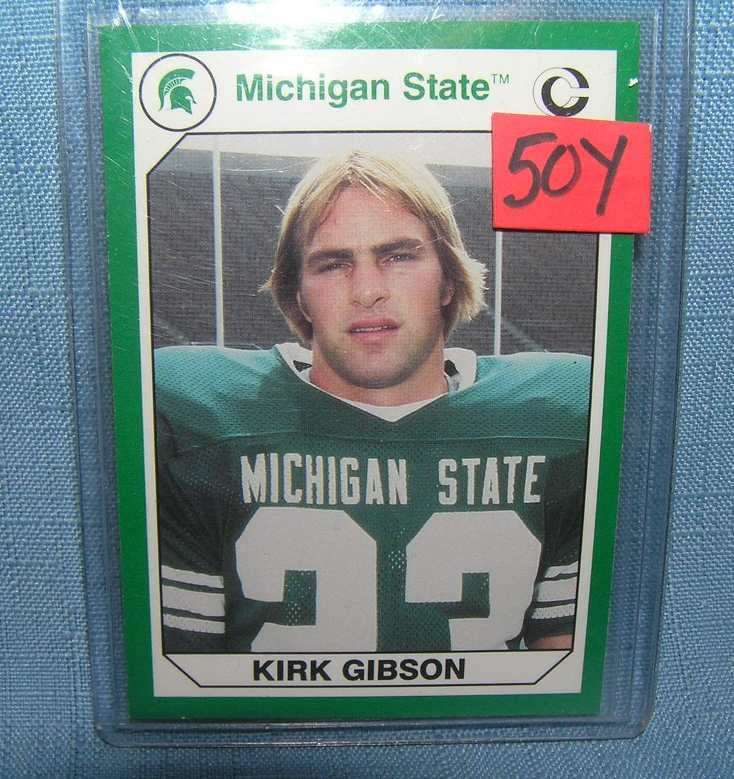 Kirk Gibson Michagan State football card: Kirk Gibson Michagan State football card