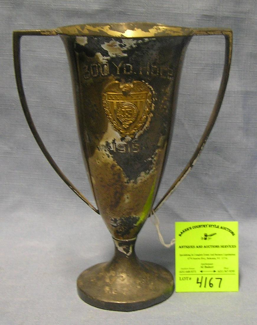 Antique silver plated presentation trophy: Antique 8 ½” silver plated presentation trophy dated 1915 $150.00-$200.00