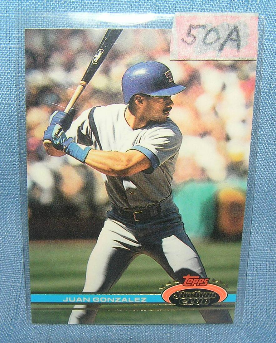Juan Gonzalez rookie baseball card: Juan Gonzalez rookie baseball card