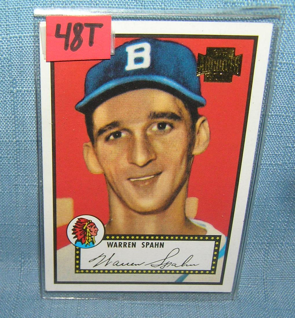 Warren Spahn Topps archives baseball card: Warren Spahn Topps archives baseball card est. value $25.00-$30.00