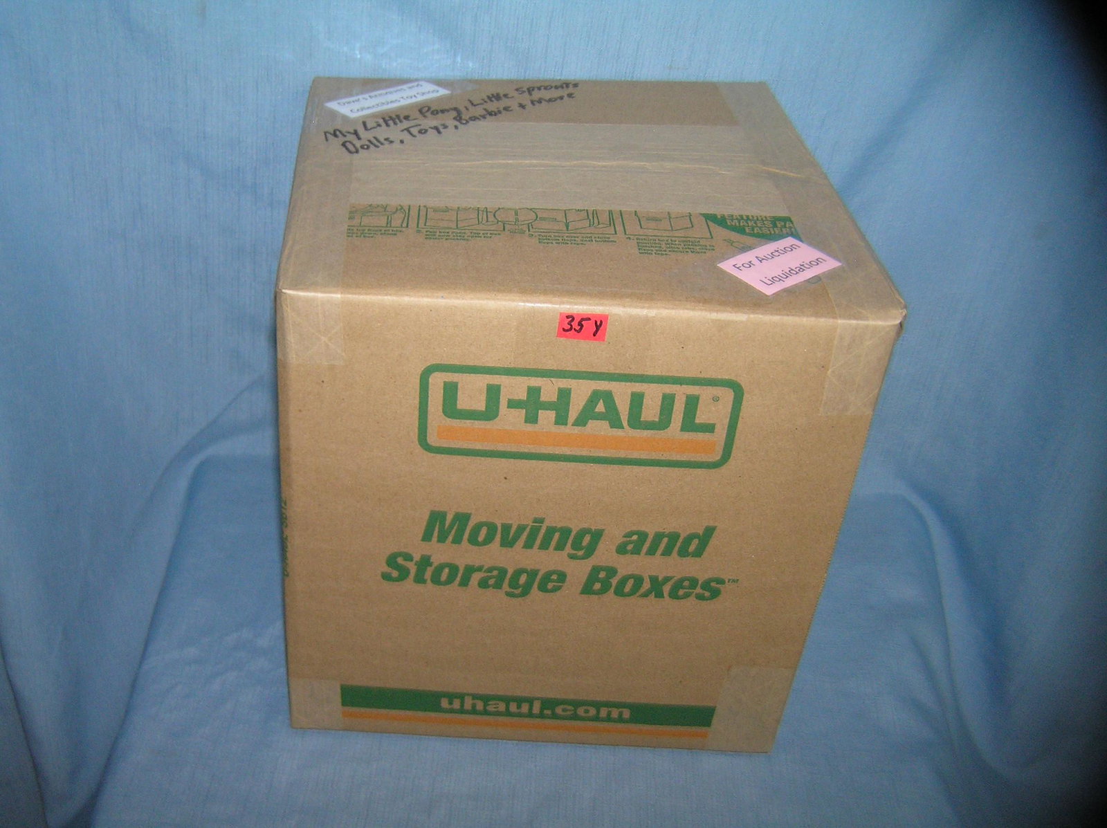 Moving and Storage Company mystery box lot marked: Moving and Storage Company mystery box lot marked Dave's Antiques and Collectibles Toy Shop marked My Little Pony, Little Sprouts, dolls, toys, Barbie toys and more part of a moving and storage compan