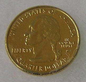 Gold tone Virginia state quarter: Gold tone Virginia state quarter