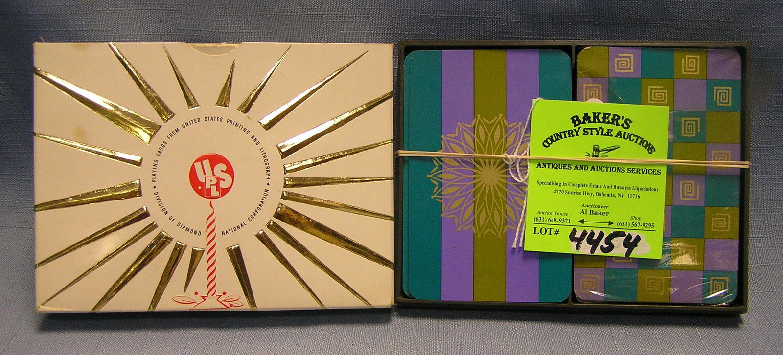 Two decks of vintage playing cards in original box: Two decks of vintage playing cards in original box est. value $30.00-$35.00