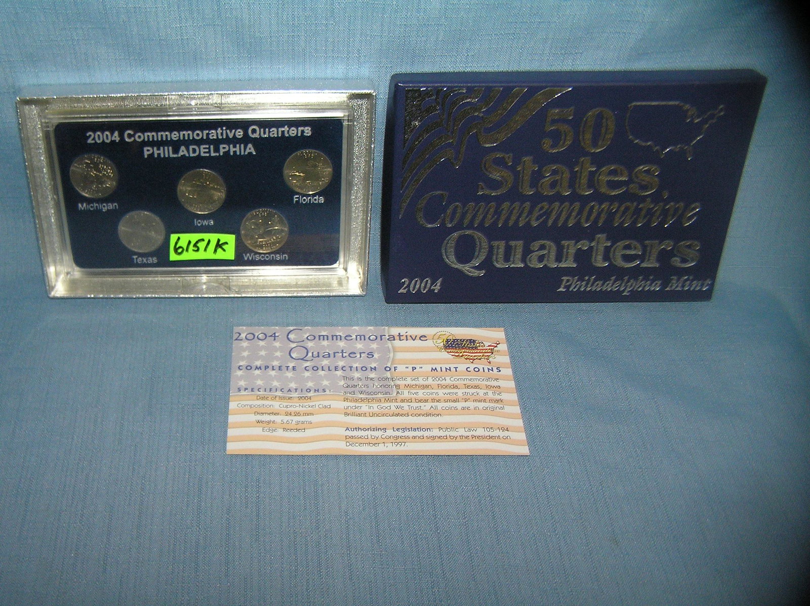 Cased & boxed Philadelphia Mint US state quarter: Cased and boxed Philadelphia Mint US state quarter collection est. value $30.00-$40.00