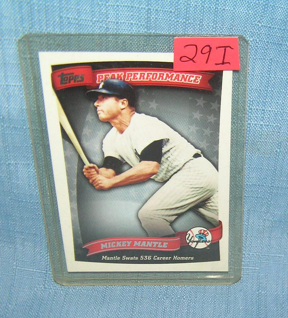 Mickey Mantle Topps peak performance baseball card: Mickey Mantle Topps peak performance limited edition baseball card est. value $25.00-$30.00