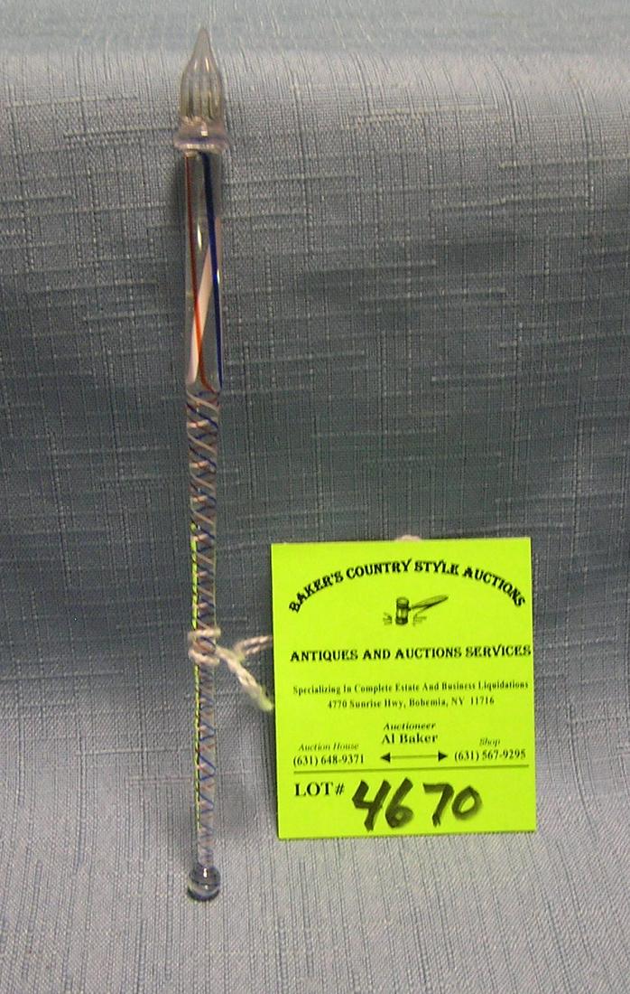 Antique crystal art glass multi colored pen: Antique crystal art glass multi colored pen circa early 1900’s rare $75.00-$100.00