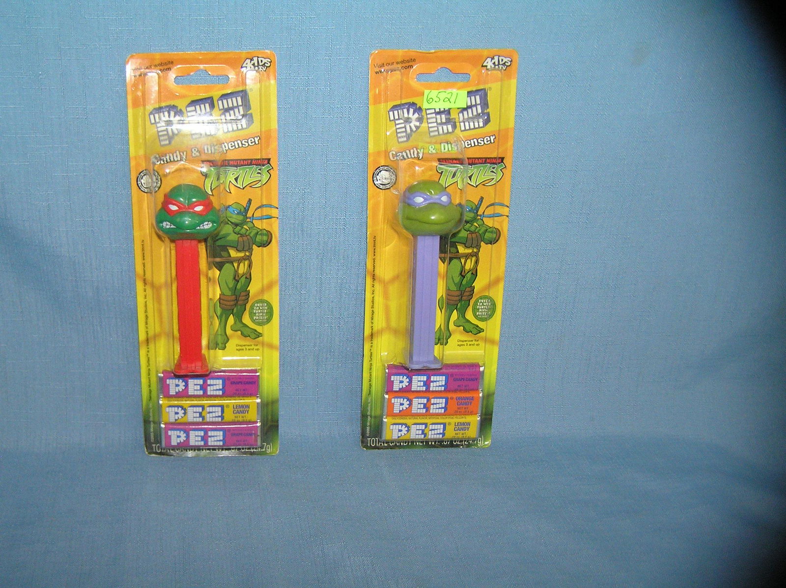 Pair of vintage Teenage Mutant Ninja Turtles PEZ candy: Pair of vintage Teenage Mutant Ninja Turtles PEZ candy containers all mint on card est. value $30.00-$40.00
