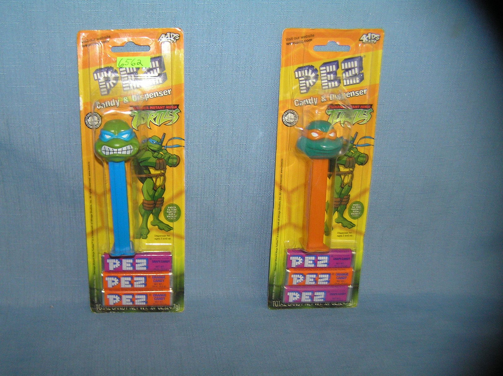 Pair of vintage Teenage Mutant Ninja Turtles PEZ candy: Pair of vintage Teenage Mutant Ninja Turtles PEZ candy containers all mint on card est. value $30.00-$40.00