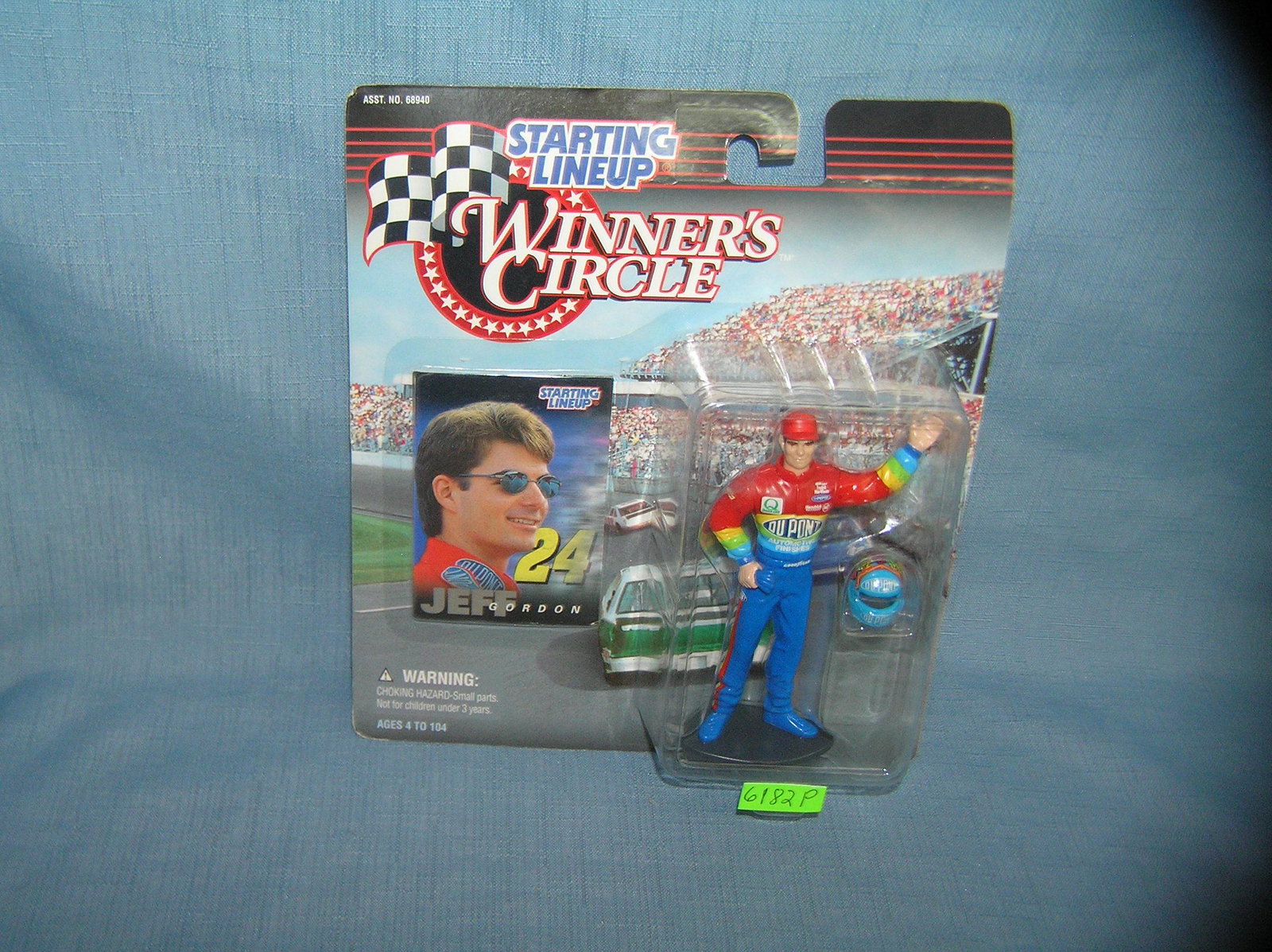 Jeff Gordon NASCAR sports figure and sports card: Vintage Jeff Gordon NASCAR sports figure and sports card mint on card est. value $25.00-$30.00