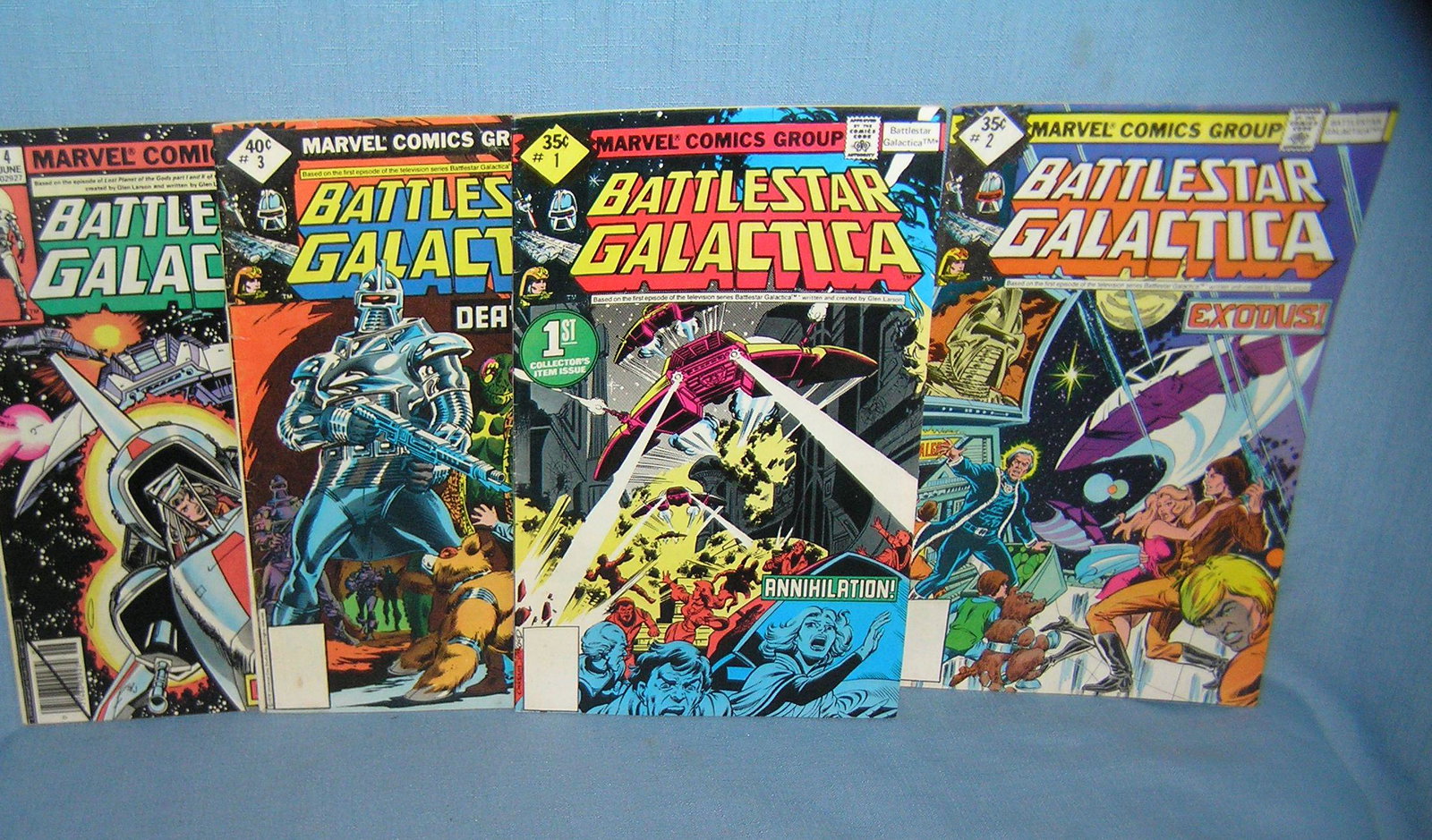 Group of early Battle Star Gallactica comic books: Group of early Battle Star Gallactica comic books issue numbers 1, 2, 3 and 4 1979 est. value $50.00-$60.00