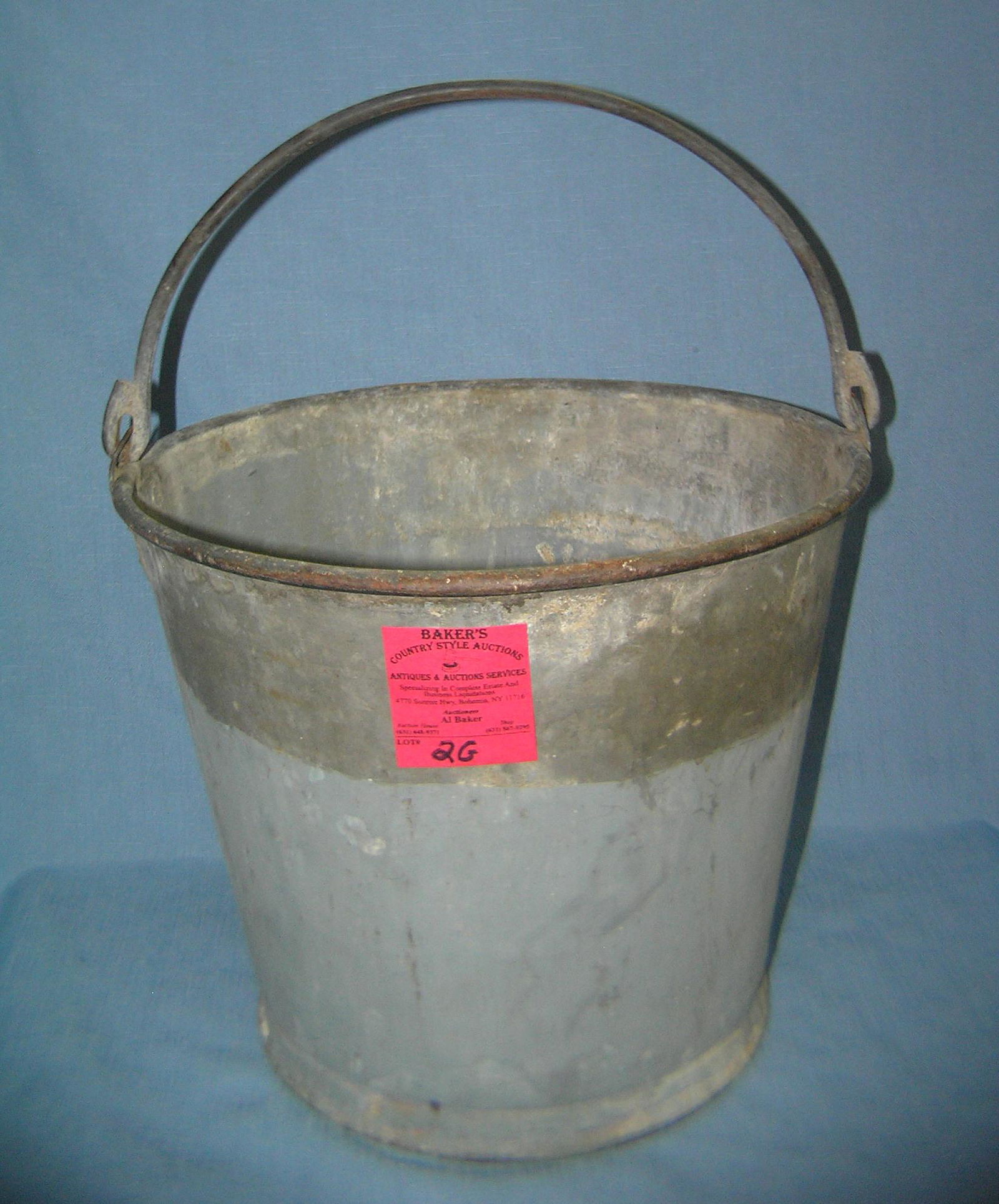 Antique farm bucket: Antique farm bucket circa early 1900's est. value $30.00-$35.00 moving and storage co. seized merchandise