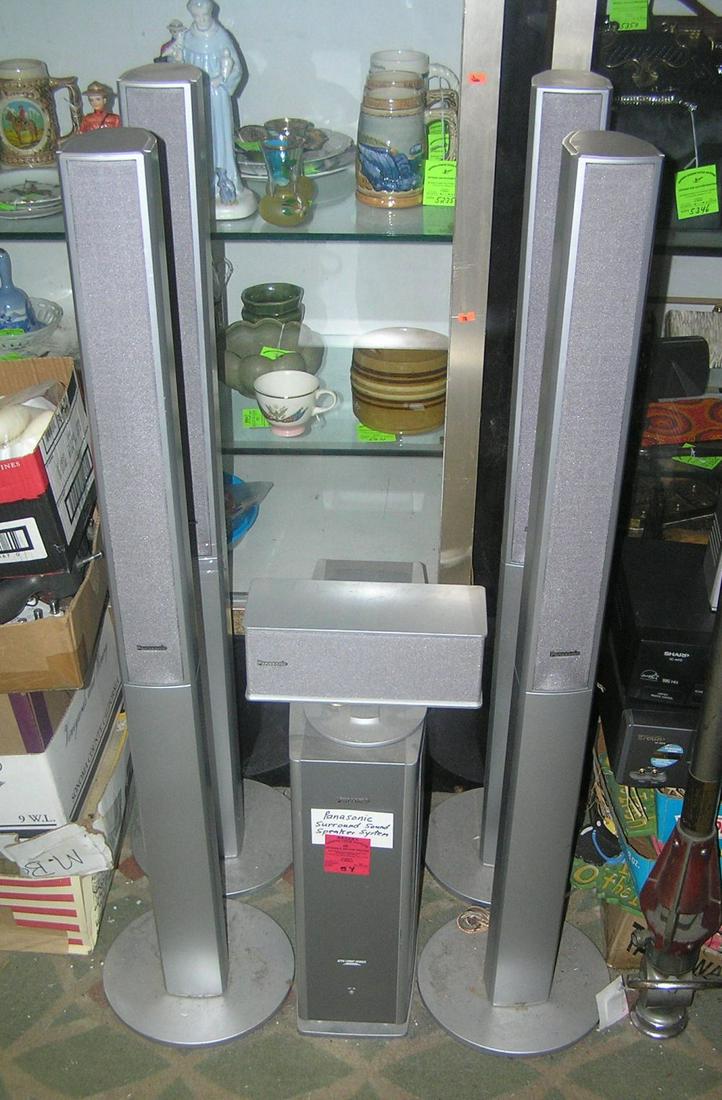 6 pc. Panasonic surround sound speaker system: 6pc. Panasonic surround sound speaker system est. value $200.00-$250.00