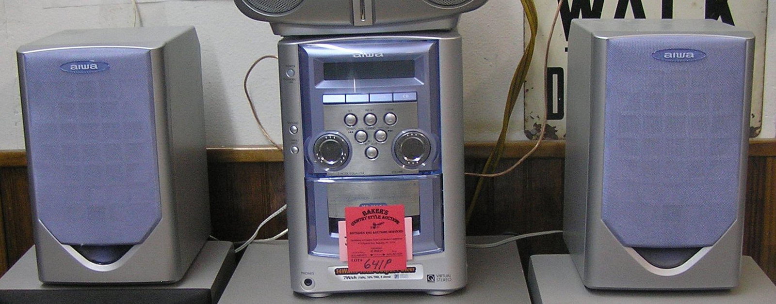 AIWA CD, cassette & radio w/ dual speakers: AIWA CD, cassette and radio with dual speakers est. value $65.00-$75.00