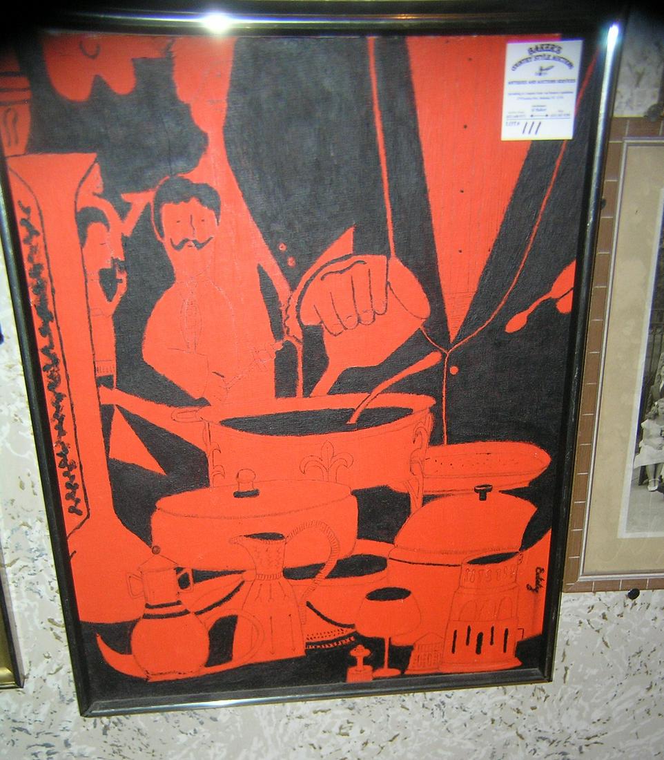 Vintage original art, framed: Vintage original art, framed est. value $50.00-$60.00