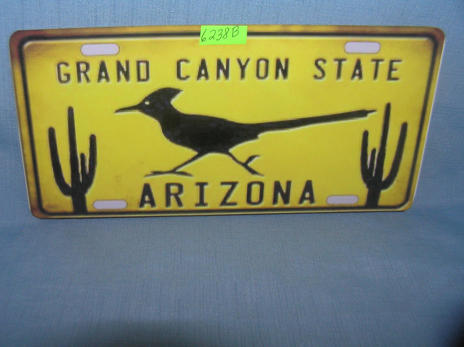 Grand Canyon state Arizona License plate size sign: Grand Canyon state Arizona License plate size wall or car advertising sign est. value $25.00-$30.00