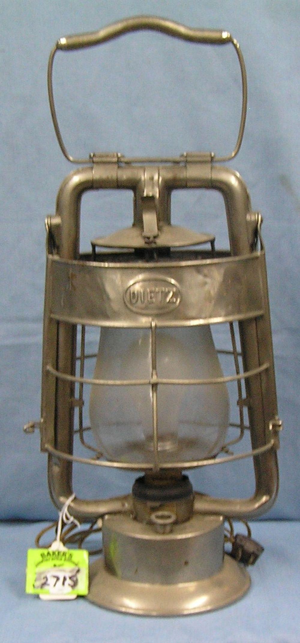 Early American LA France style fire lantern: Early American LA France style fire lantern by Dietz circa early 1900’s note lantern has been electrified est. value $400.00-$500.00