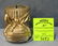 Vintage cast metal baby shoe with bow bank