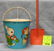 Vintage all tin child’s sand pail and shovel set