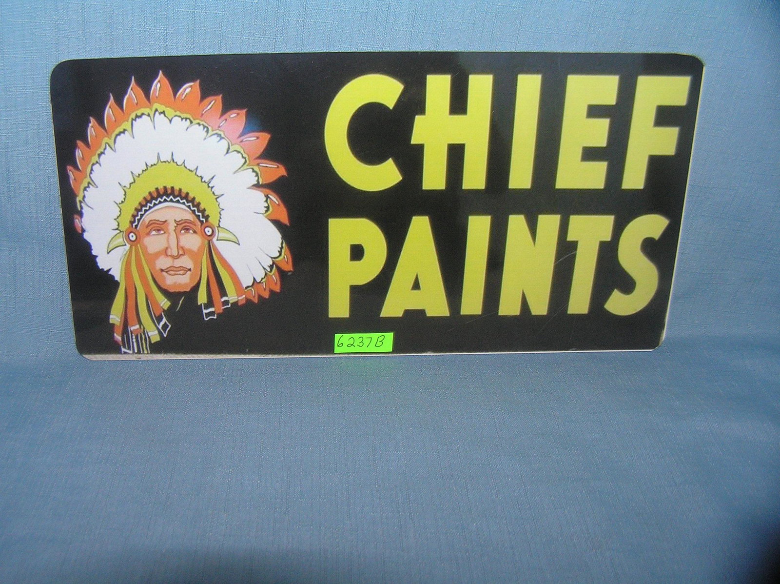 Chief Paints License plate size wall or car advertising: Chief Paints License plate size wall or car advertising sign est. value $25.00-$30.00