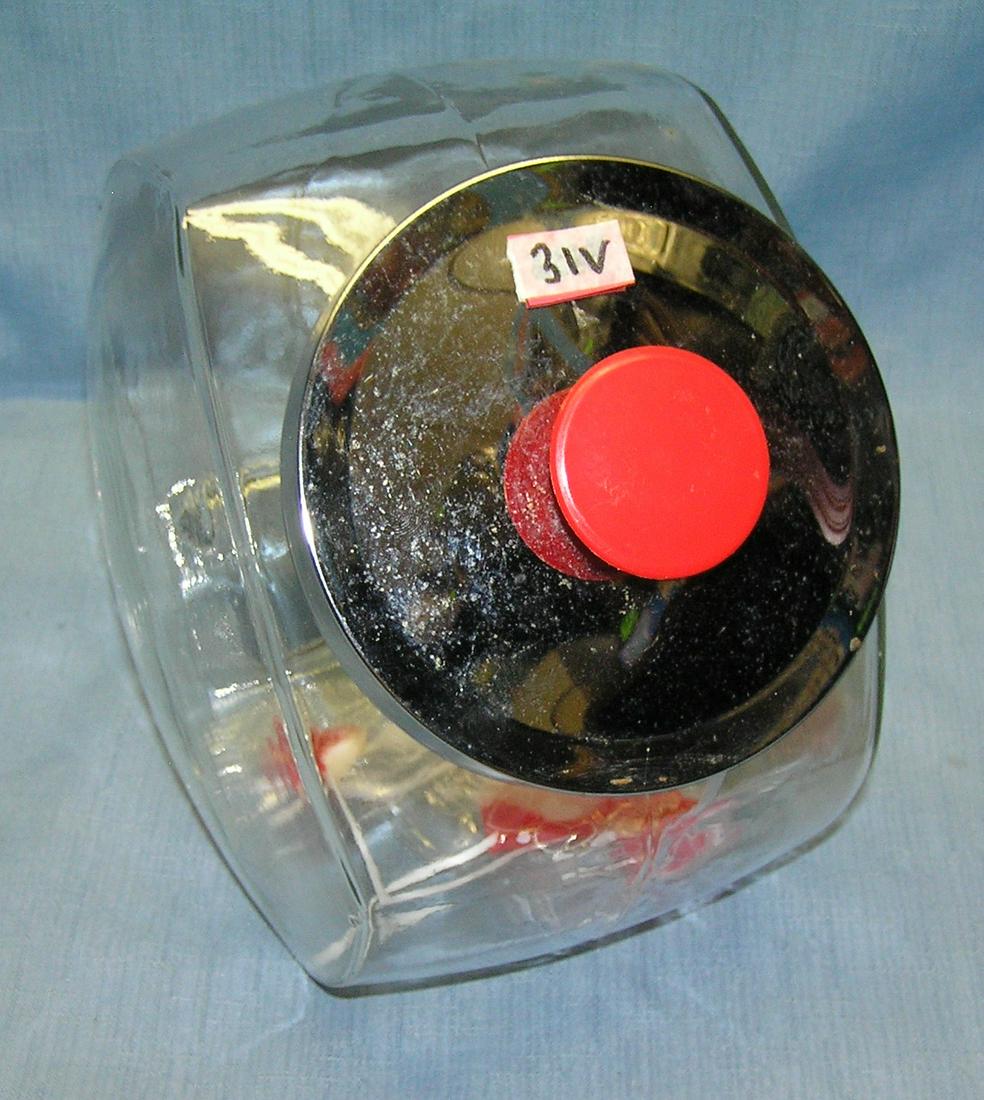 Large vintage all glass country store candy jar: Large vintage all glass country store candy jar est. value $40.00-$45.00