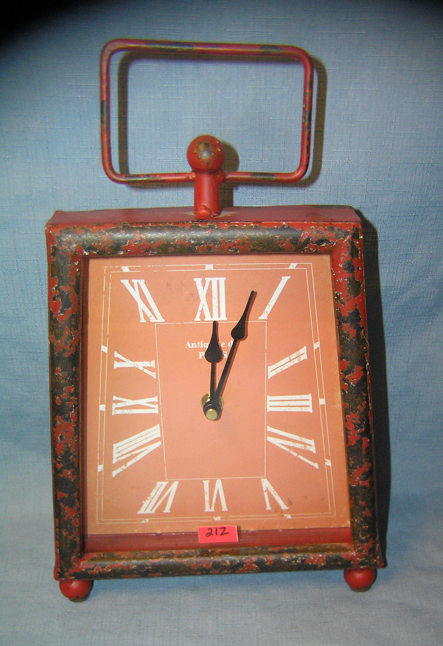 Antique style all metal Paris mantle or table clock: Antique style all metal Paris mantle or table clock est. value $40.00-$50.00