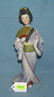 Asian fan girl hand painted bisque figure