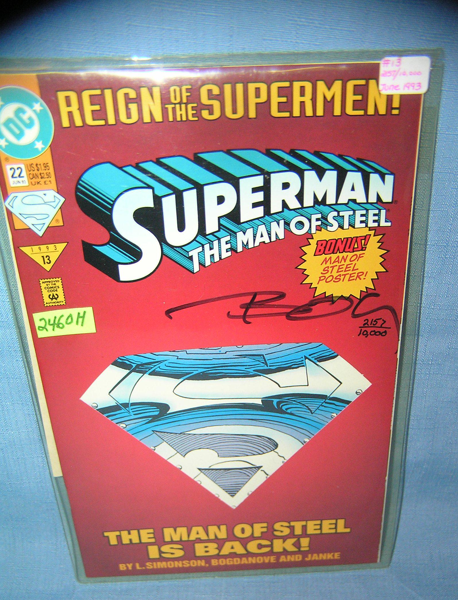 Superman the man of steel NO.22: Superman the man of steel NO.22 signed and numbered John Bogdanove with COA dated 1993 est. value $40.00-$50.00