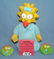 Maggie Simpson doll and Bart pin back buttons