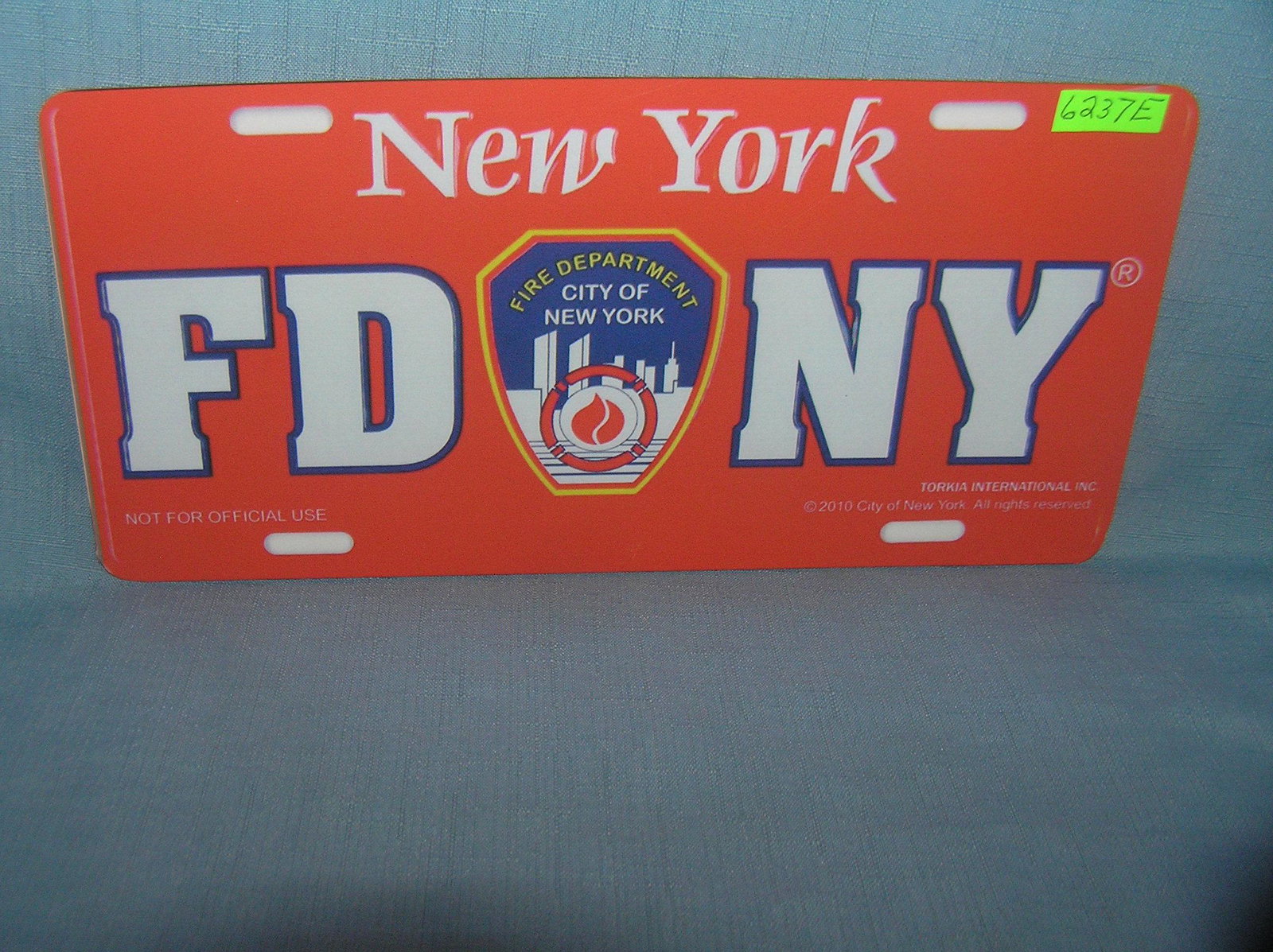 NY FDNY License plate size wall or car advertising sign: NY FDNY License plate size wall or car advertising sign est. value $25.00-$30.00