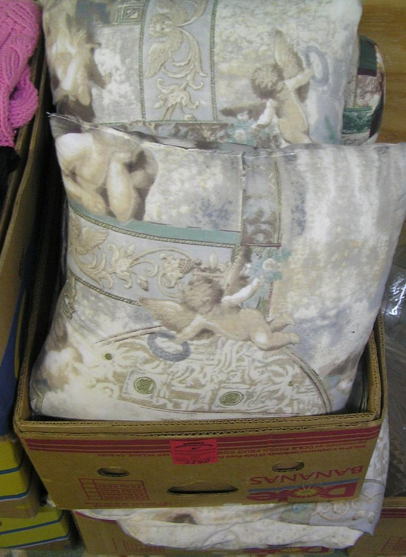 Complete quality bed linen set: Complete quality bed linen set includes sheets, covers, comforter, pillows and more, 2 large box fulls, cherub and fairy decorated $175.00-$200.00