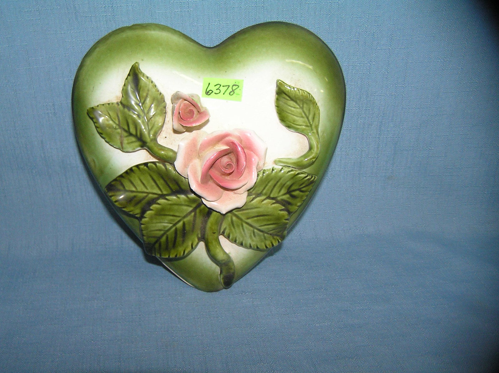 Floral decorated heart shaped jewelry/trinket box: Hand painted porcelain floral decorated heart shaped jewelry/trinket box signed on base Royal Seeley est. value $40.00-$50.00
