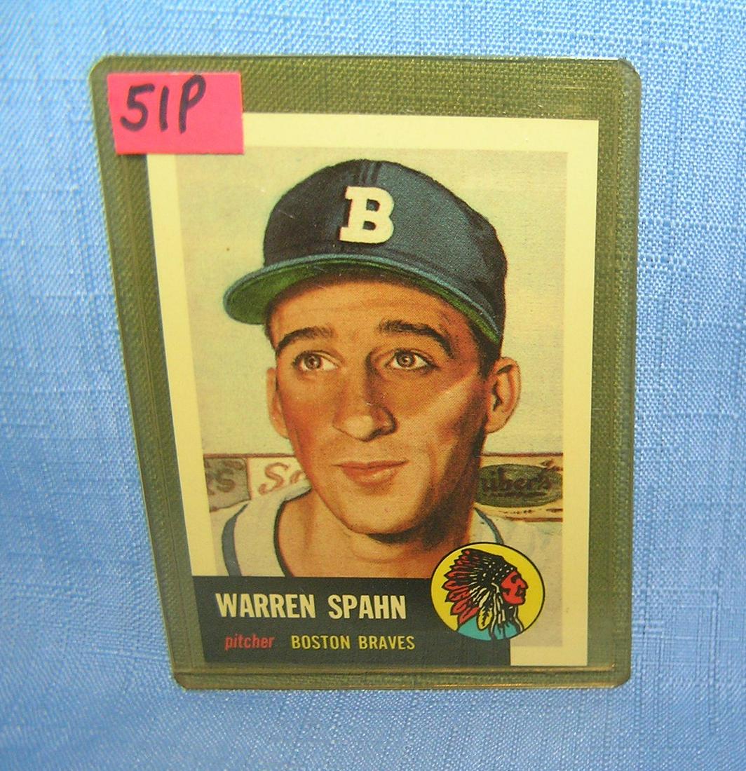 Warren Spahn retro style baseball card: Warren Spahn retro style baseball card