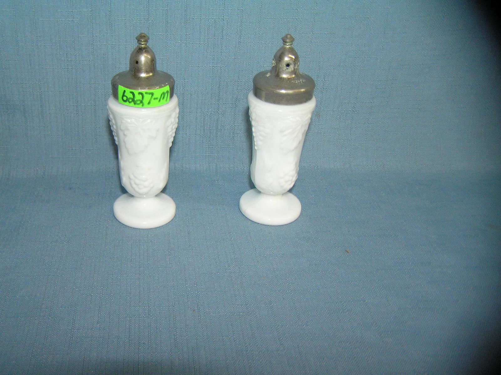 Pair of early Milk Glass salt and pepper shakers: Pair of early Milk Glass salt and pepper shakers est. value $40.00-$45.00