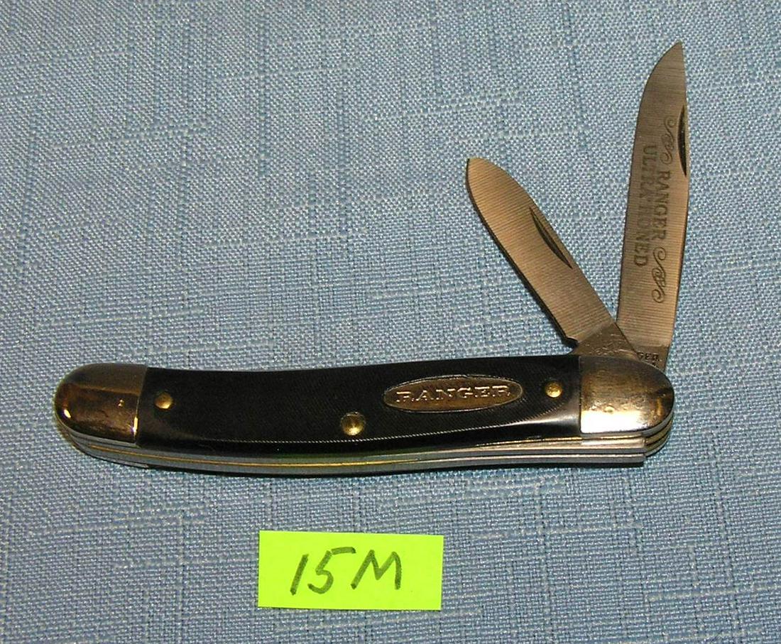 Vintage Ranger 2 bladed pocket knife: Vintage Ranger 2 bladed pocket knife marked Parov USA mint old dealer store stock est. value $40.00-$45.00