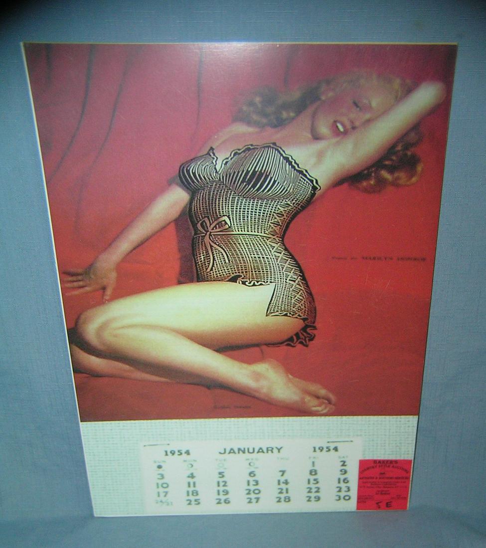 Marylin Monroe 1954 Calendar retro style sign: Marylin Monroe 1954 Calendar retro style advertising sign 12 inches by 16 inches est. value $40.00-$50.00